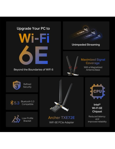 WRL ADAPTER 5400MBPS WI-FI 6E/ARCHER TXE72E TP-LINK