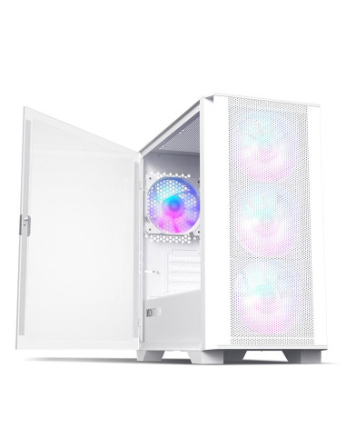 Case, MONTECH, AIR 100 ARGB, MidiTower, Not included, MicroATX, MiniITX, Colour White, AIR100ARGB(W)