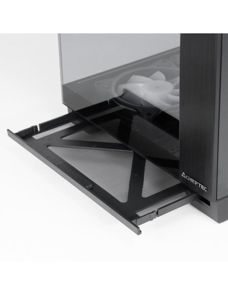 Case, CHIEFTEC, VISIO GM-30B-TG-OP, MidiTower, Case product features Transparent panel, Not included, ATX, MicroATX, MiniITX, C