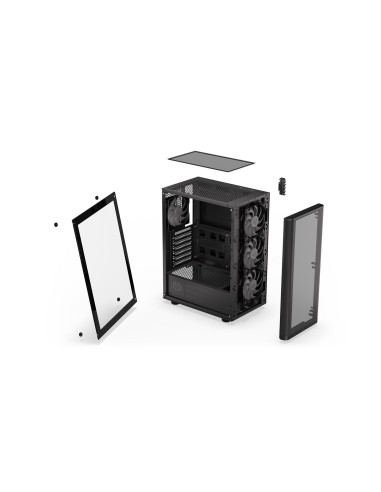 Case, ENDORFY, Ventum 200 ARGB, MidiTower, Case product features Transparent panel, Not included, ATX, MicroATX, MiniITX, Colou