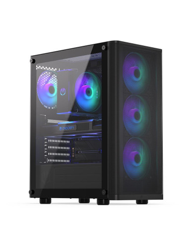 Case, ENDORFY, Ventum 200 ARGB, MidiTower, Case product features Transparent panel, Not included, ATX, MicroATX, MiniITX, Colou