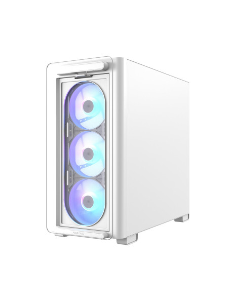 Case, ASUS, A23 PLUS, MidiTower, Case product features Transparent panel, MicroATX, MiniITX, Colour White, A23PLUSTG/ARGBWHITE
