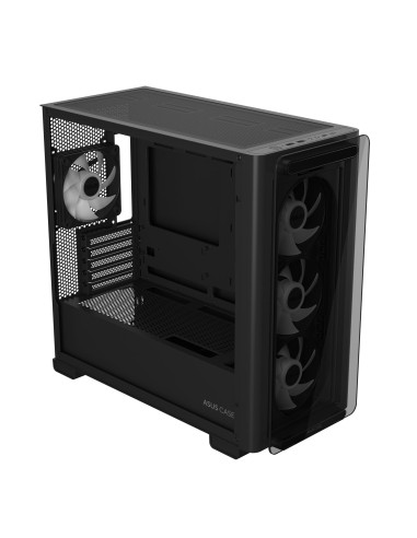 Case, ASUS, A23 PLUS, MidiTower, Case product features Transparent panel, MicroATX, MiniITX, Colour Black, A23PLUSTG/ARGBBLACK