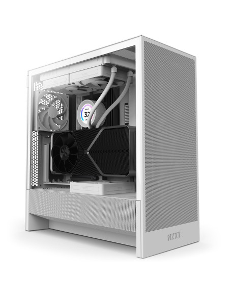 Case, NZXT, H5 Flow, MidiTower, Case product features Transparent panel, Not included, ATX, EATX, MicroATX, MiniITX, Colour Whi