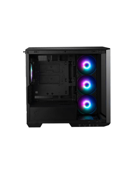 Case, MSI, MidiTower, Case product features Transparent panel, Not included, MicroATX, Colour Black, MAGPANOM100RPZ
