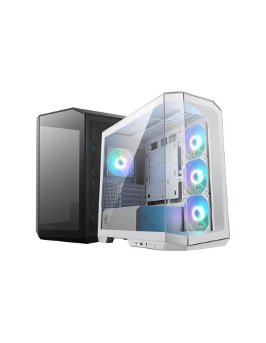 Case, MSI, MidiTower, Case product features Transparent panel, Not included, MicroATX, Colour White, MAGPANOM100RPZWHITE