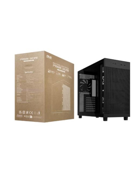 Case, ASUS, ATX/micro ATX/Mini-ITX, Black/Transparent, Midi Tower, PC, PRIME AP303 TG BLACK, 90DC00V0-B39010