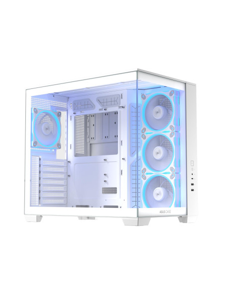 Case, ASUS, ATX/micro ATX/Mini-ITX, White, PC, A32 Plus TG ARGB White, 90DC00S3-B19000