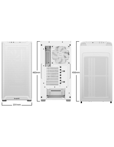 Case, BE QUIET, PURE BASE 501, MidiTower, Not included, ATX, MicroATX, MiniITX, Colour White, BG075