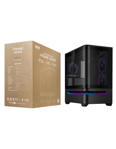 Case, ASUS, micro ATX/Mini-ITX, Black, Midi Tower, PC, Prime AP202 ARGB, PRIMEAP202TG