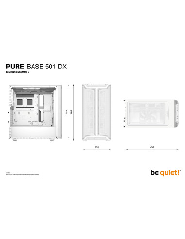 Case, BE QUIET, PURE BASE 501 DX, MidiTower, Case product features Transparent panel, Not included, ATX, MicroATX, MiniITX, Col