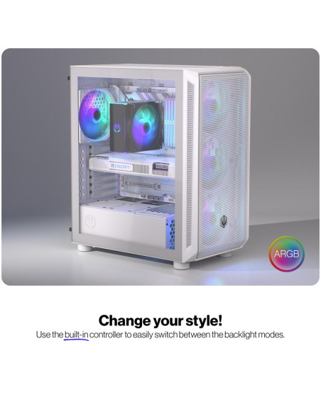 Case, ENDORFY, ATX/micro ATX/Mini-ITX, White, Midi Tower, PC, EY2A018