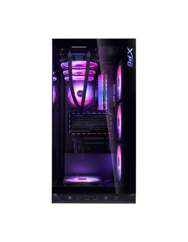 Case, ADATA, INVADER X BTF, MidiTower, Case product features Transparent panel, ATX, MicroATX, MiniITX, Colour Black, INVADERXB