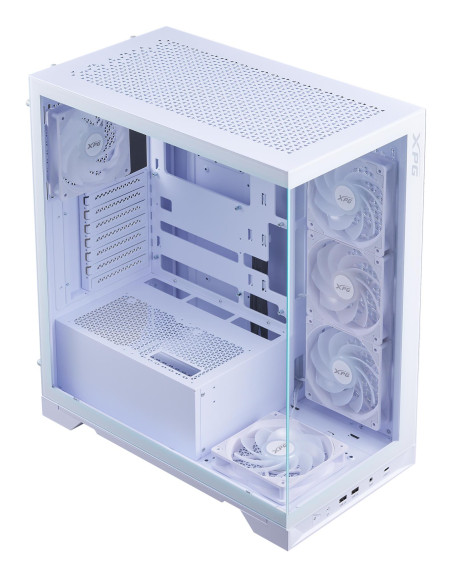 Case, ADATA, INVADER X BTF, MidiTower, Case product features Transparent panel, ATX, MicroATX, MiniITX, Colour White, INVADERXB