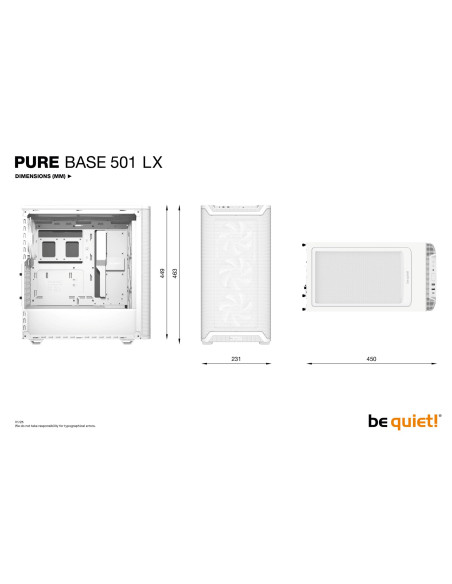 Case, BE QUIET, PURE BASE 501 LX, MidiTower, Case product features Transparent panel, Not included, ATX, MicroATX, MiniITX, Col