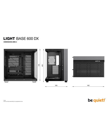 Case, BE QUIET, LIGHT BASE 600 DX, Tower, Case product features Transparent panel, ATX, MicroATX, MiniITX, Colour Black, BGW65
