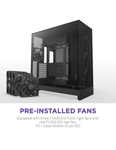 Case, NZXT, ATX/micro ATX/Mini-ITX/EATX, Black, Midi Tower, PC, CM-H92FB-01