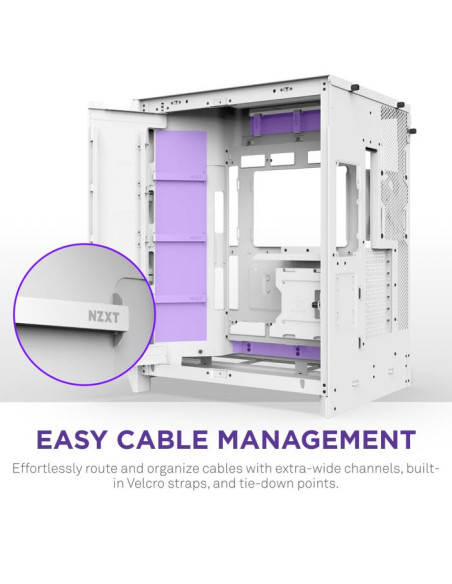 Case, NZXT, ATX/micro ATX/Mini-ITX/EATX, White, Midi Tower, PC, CM-H92FW-01