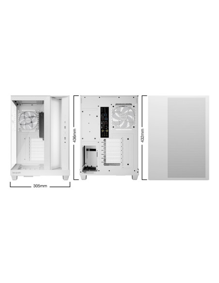 Case, BE QUIET, ATX/micro ATX/Mini-ITX, White, Midi Tower, PC, BGW86