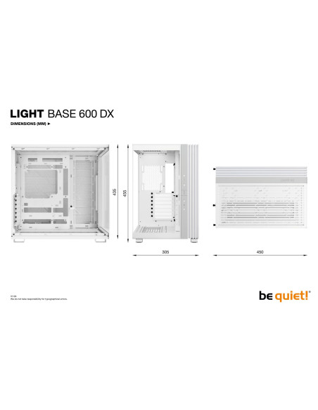 Case, BE QUIET, LIGHT BASE 600 DX, Tower, Case product features Transparent panel, ATX, MicroATX, MiniITX, Colour White, BGW66