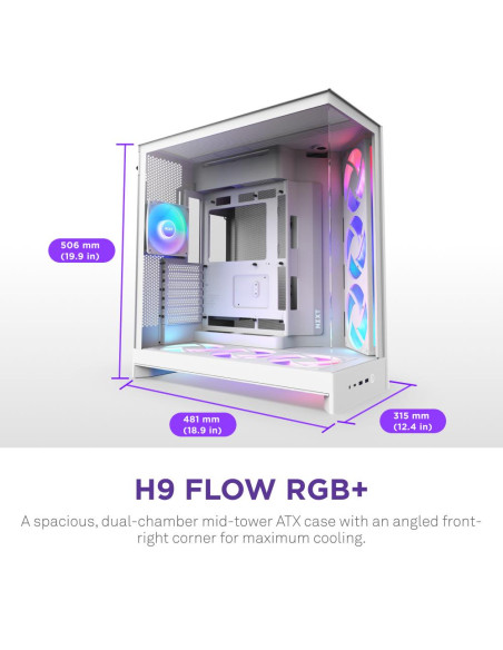 Case, NZXT, ATX/micro ATX/Mini-ITX/EATX, White, Midi Tower, PC, CM-H92FW-R1