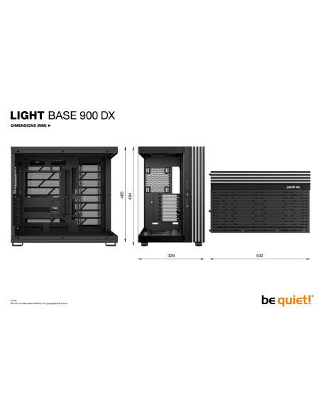 Case, BE QUIET, LIGHT BASE 900 DX, Tower, ATX, EATX, MicroATX, MiniITX, XL-ATX, Colour Black, BGW69