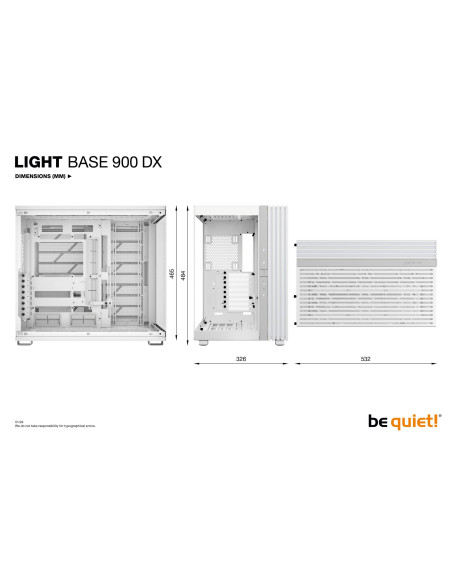 Case, BE QUIET, LIGHT BASE 900 DX, Tower, ATX, EATX, MicroATX, MiniITX, XL-ATX, Colour White, BGW70