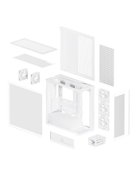 Case, ARCTIC, Xtender (White), MidiTower, Case product features Transparent panel, Not included, Colour White, ACPCC00014A