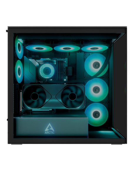 Case, ARCTIC, Xtender VG (Black), Case product features Transparent panel, Not included, Colour Black, ACPCC00016A