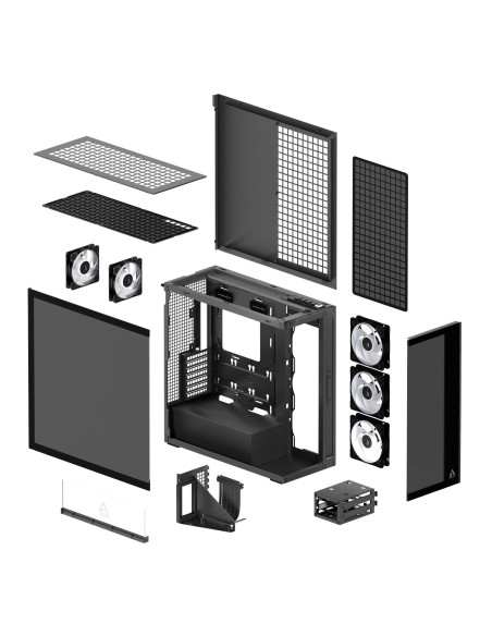 Case, ARCTIC, Xtender VG (Black), Case product features Transparent panel, Not included, Colour Black, ACPCC00016A