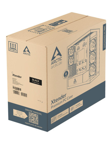 Case, ARCTIC, Xtender VG (Black), Case product features Transparent panel, Not included, Colour Black, ACPCC00016A