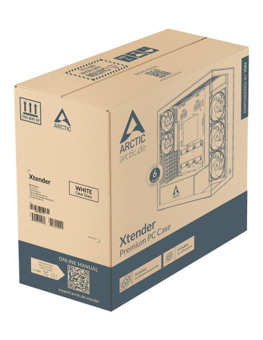 Case, ARCTIC, Xtender VG (White), Case product features Transparent panel, Not included, Colour White, ACPCC00017A