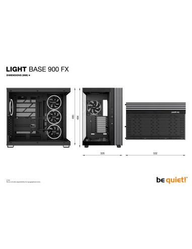 Case, BE QUIET, LIGHT BASE 900 FX, Tower, Case product features Transparent panel, ATX, EATX, MicroATX, MiniITX, XL-ATX, Colour