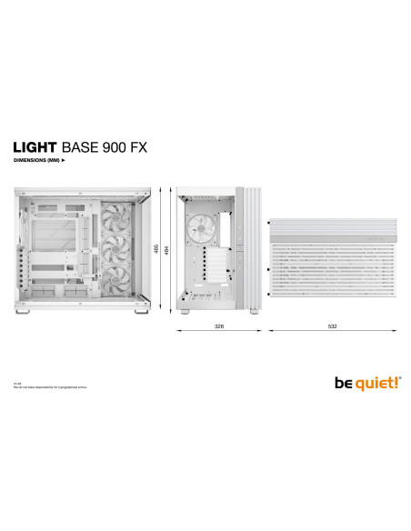 Case, BE QUIET, LIGHT BASE 900 FX, Tower, Case product features Transparent panel, ATX, EATX, MicroATX, MiniITX, XL-ATX, Colour