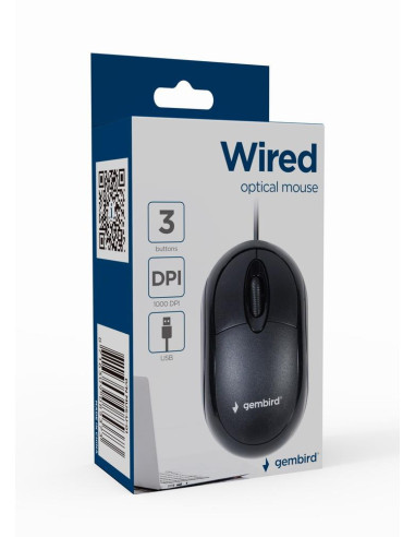 MOUSE USB OPTICAL/BLACK MUS-U-01 GEMBIRD