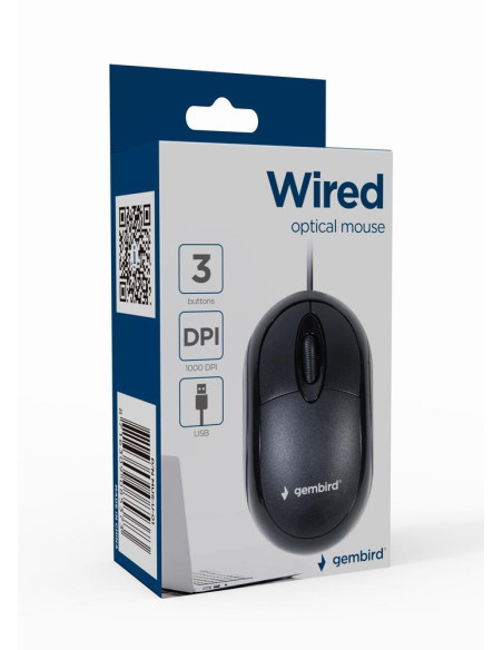 MOUSE USB OPTICAL/BLACK MUS-U-01 GEMBIRD