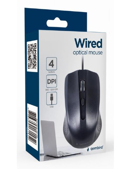 MOUSE USB OPTICAL BLACK/MUS-4B-01L GEMBIRD