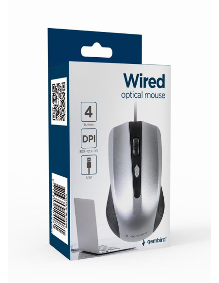 MOUSE USB OPTICAL BLACK/SILVER/MUS-4B-01-BS GEMBIRD
