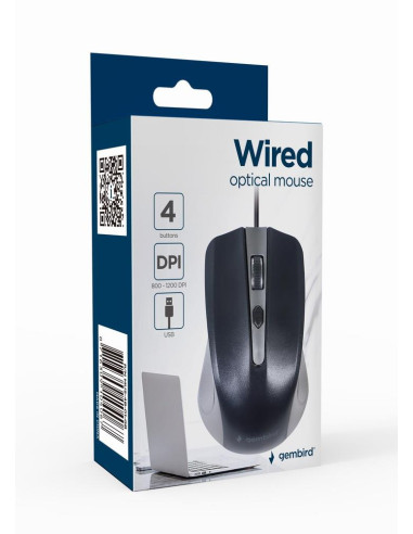 MOUSE USB OPTICAL GREY/BLACK/MUS-4B-01-GB GEMBIRD