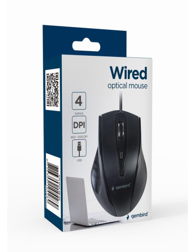 MOUSE USB OPTICAL/BLACK MUS-4B-02 GEMBIRD