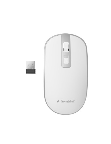 MOUSE USB OPTICAL WRL WHITE/SILVER MUSW-4B-06-WS GEMBIRD