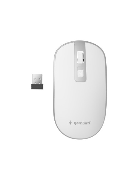 MOUSE USB OPTICAL WRL WHITE/SILVER MUSW-4B-06-WS GEMBIRD