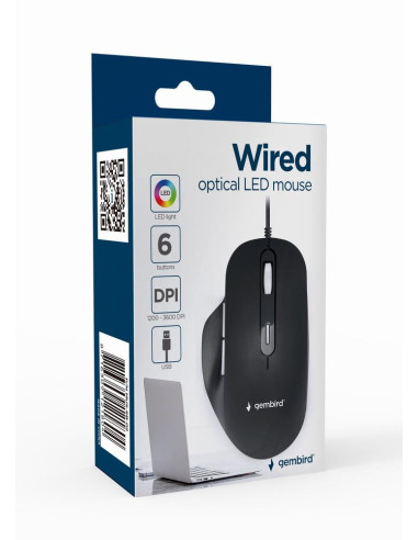 MOUSE USB OPTICAL/BLACK MUS-6B-02 GEMBIRD
