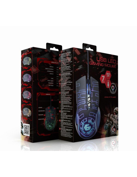 MOUSE USB OPTICAL GAMING/BLACK MUSG-RGB-01 GEMBIRD