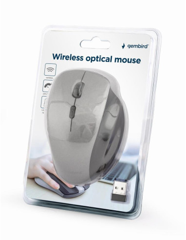 MOUSE USB OPTICAL WRL BLACK/SP. GREY MUSW-6B-02-BG GEMBIRD