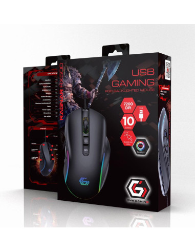 MOUSE USB OPTICAL GAMING RGB/MUSG-RAGNAR-RX500 GEMBIRD