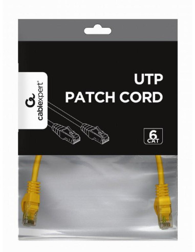 PATCH CABLE CAT6 UTP 0.25M/YELLOW PP6U-0.25M/Y GEMBIRD