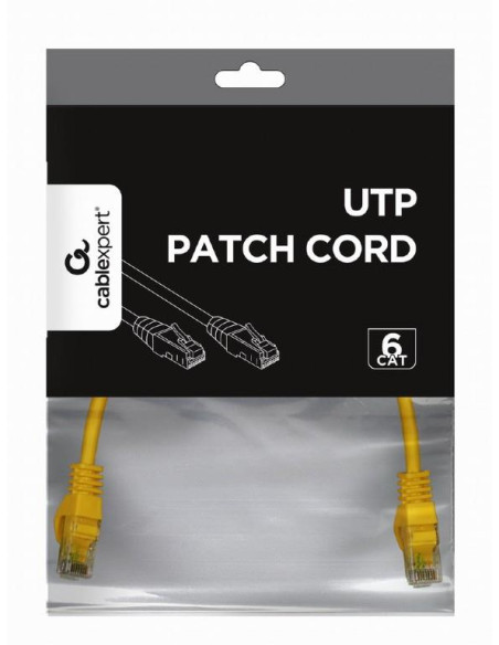 PATCH CABLE CAT6 UTP 0.25M/YELLOW PP6U-0.25M/Y GEMBIRD