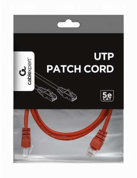 PATCH CABLE CAT5E UTP 2M/RED PP12-2M/R GEMBIRD