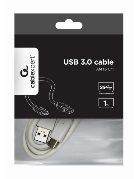 CABLE USB-C TO USB3 1M WHITE/CCP-USB3-AMCM-1M-W GEMBIRD